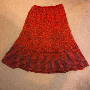 SOLD Peek Cotton Silk Blend Skirt